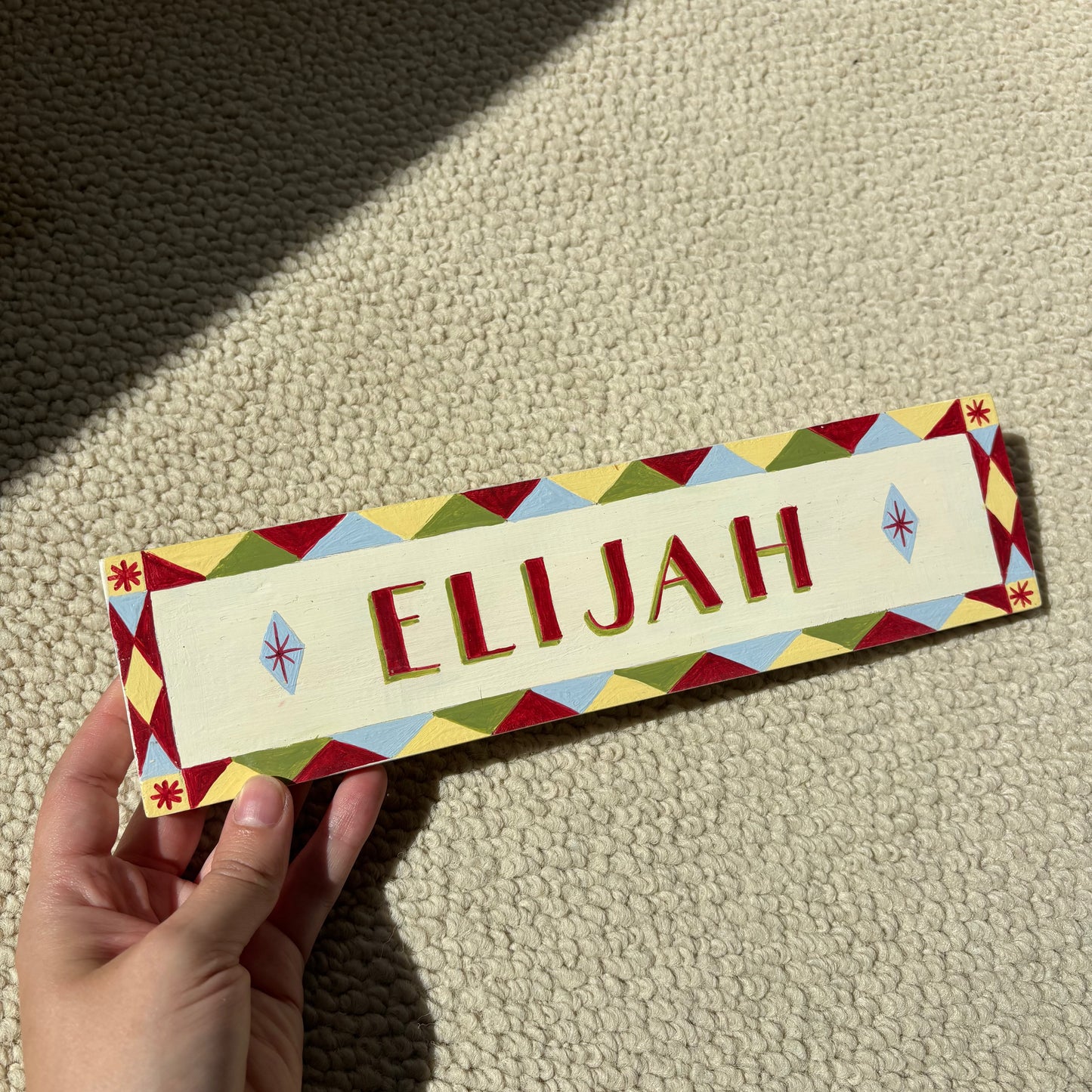 Hand Painted Personalised Wooden Name Plates