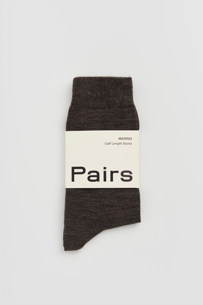 Deep Earth Brown Merino Socks