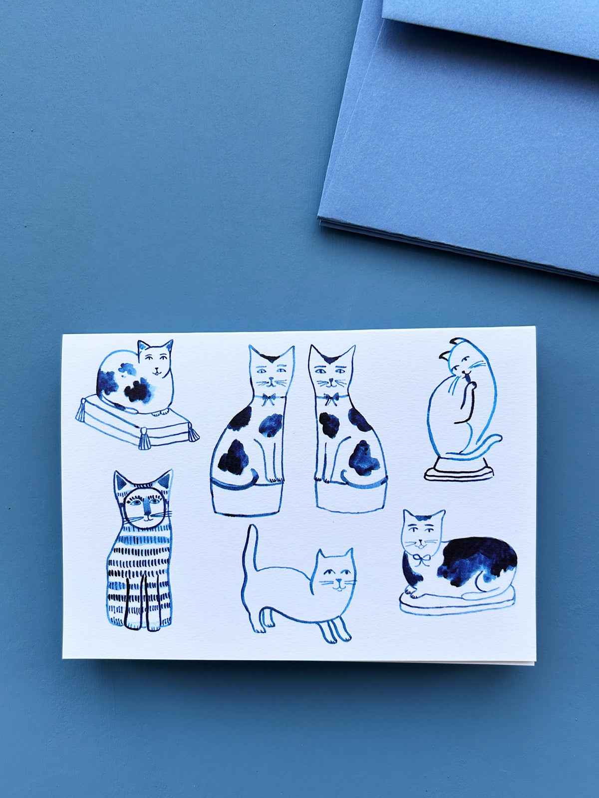 Fancy Cats Card | Cat Lover | Ceramic Cats | Pottery Lover