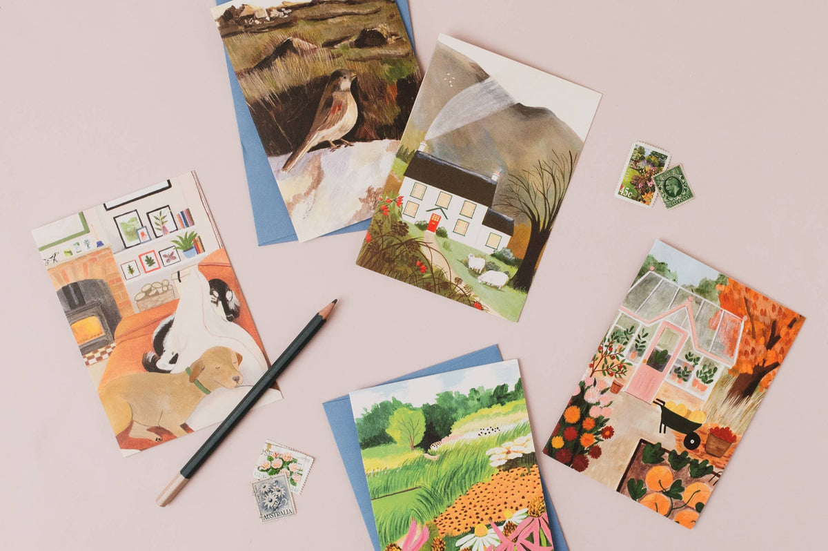 Mountain Cottage Card | Landscape Card | Highlands | Farm