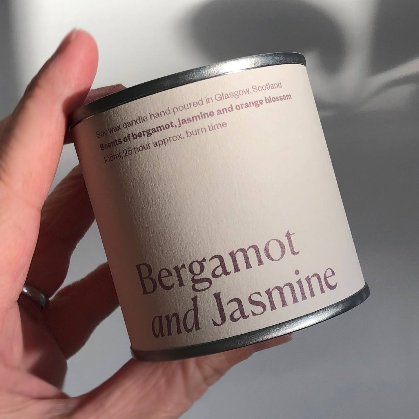 Bergamot and Jasmine Soy Wax Candle Tin