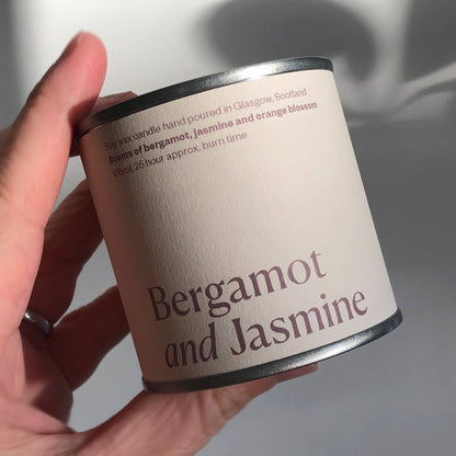 Bergamot and Jasmine Soy Wax Candle Tin