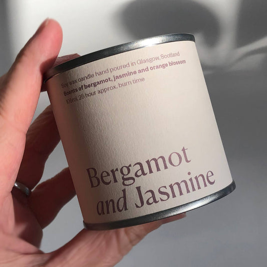 Bergamot and Jasmine Soy Wax Candle Tin