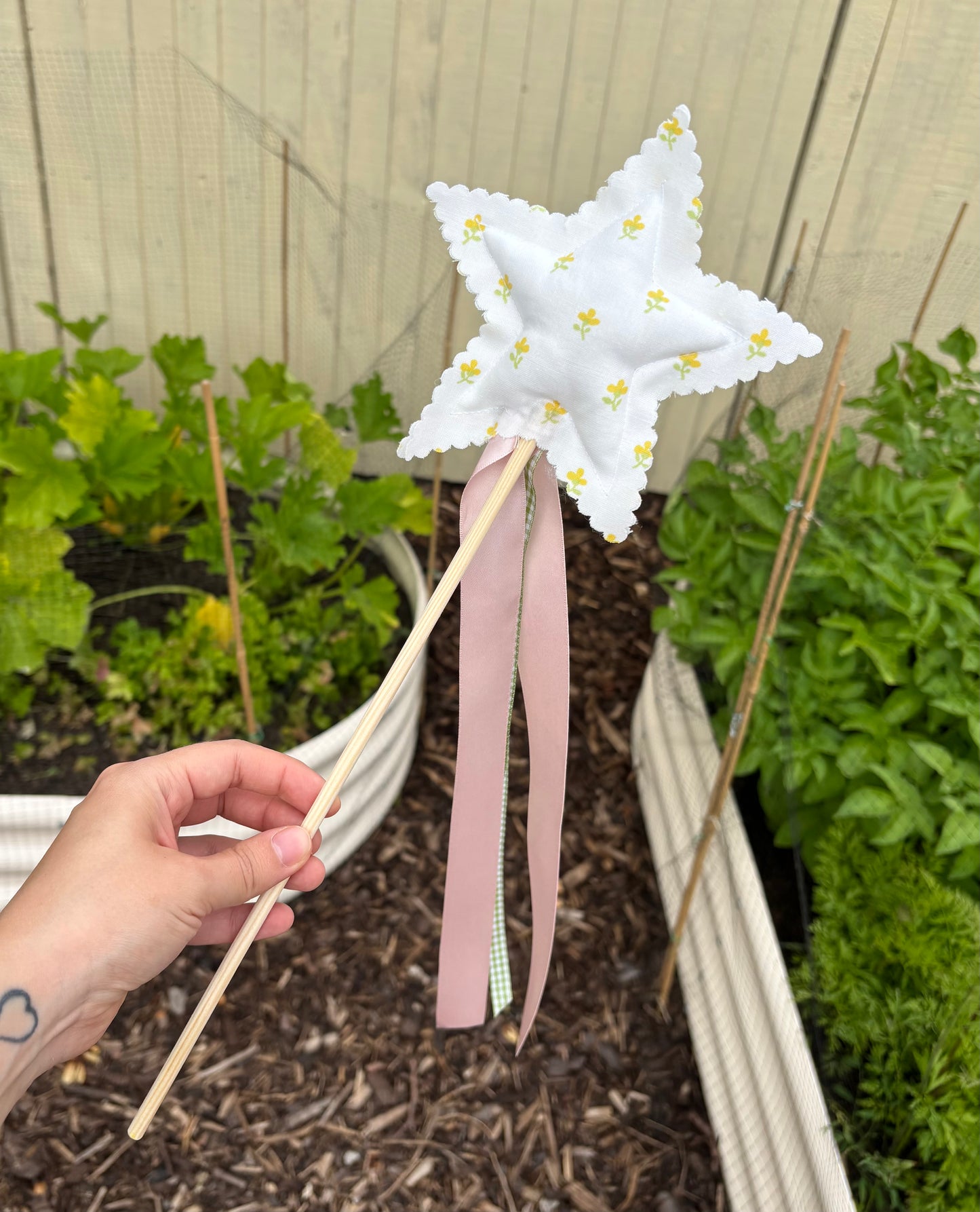 Fabric Star & Ribbon Wand
