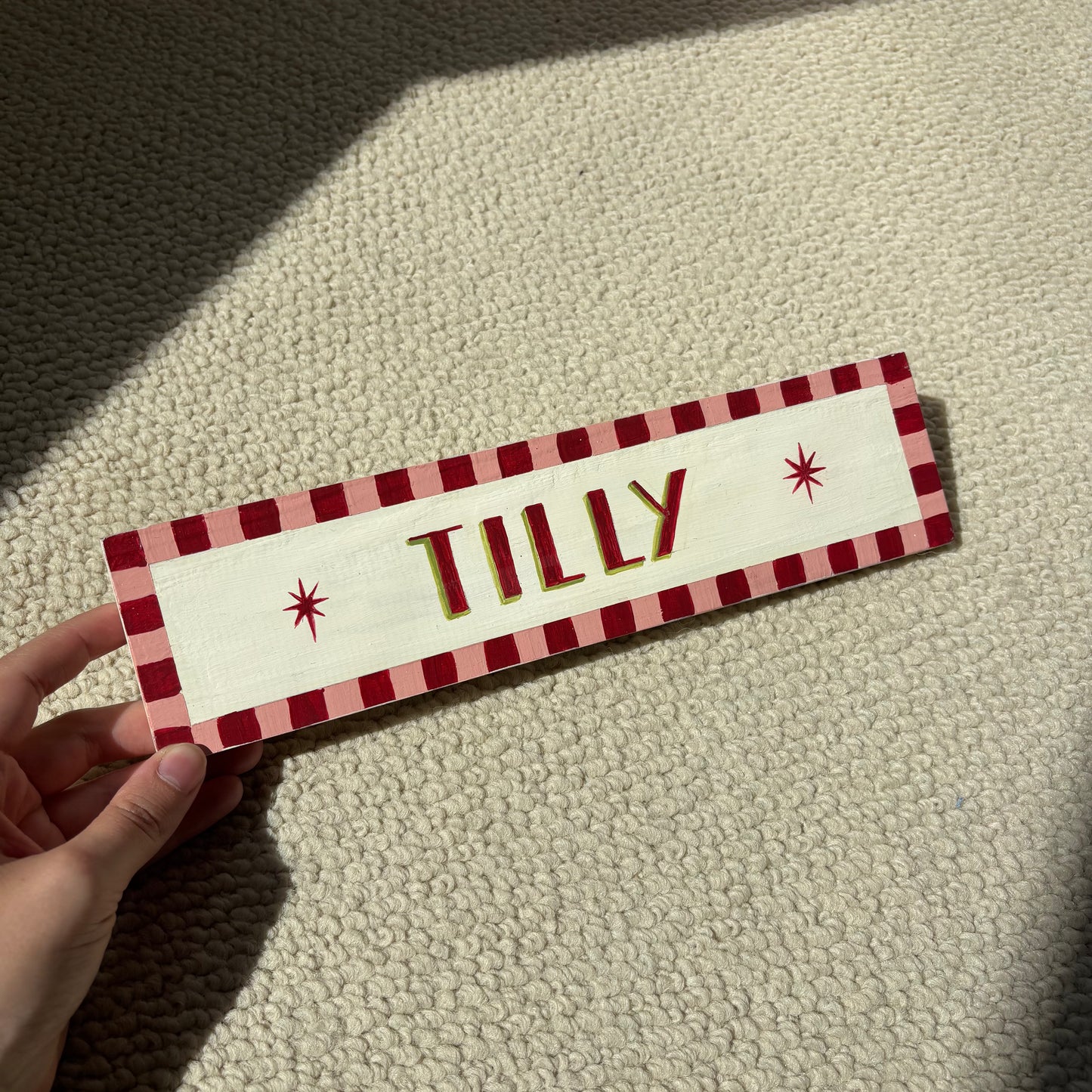 Hand Painted Personalised Wooden Name Plates