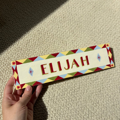 Hand Painted Personalised Wooden Name Plates