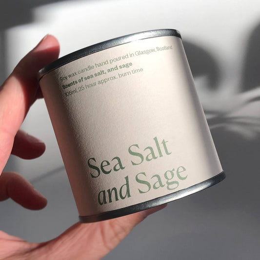 Sea Salt and Sage Soy Wax Candle Tin
