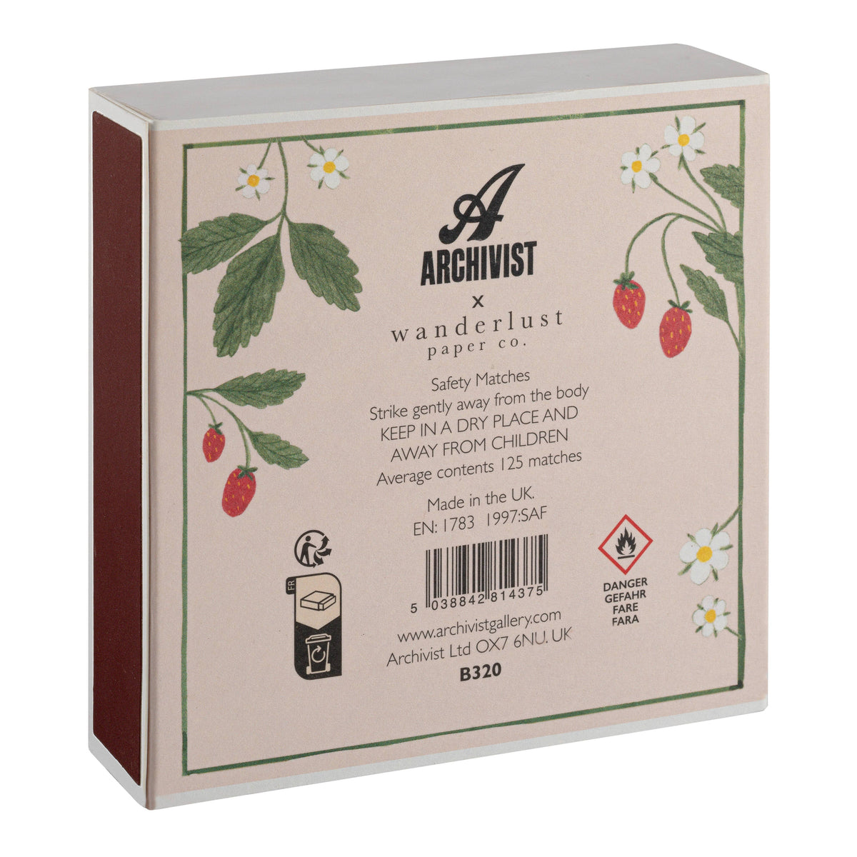 Strawberry | Square - Safety Matches